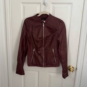 Express Maroon Leather Jacket